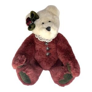 Boyds Bears Gwendolyn Teddy Bear 11" Archive Collection 1364 Red White Pearls
